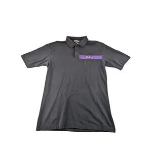 Mens FedEx Stan Herman Polo Shirt Short Sleeve Size L Black Purple Logo